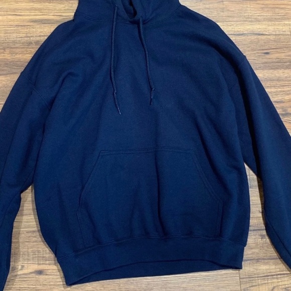 Gildan Navy Blue Hoodie Jacket Size Medium - Picture 2 of 3